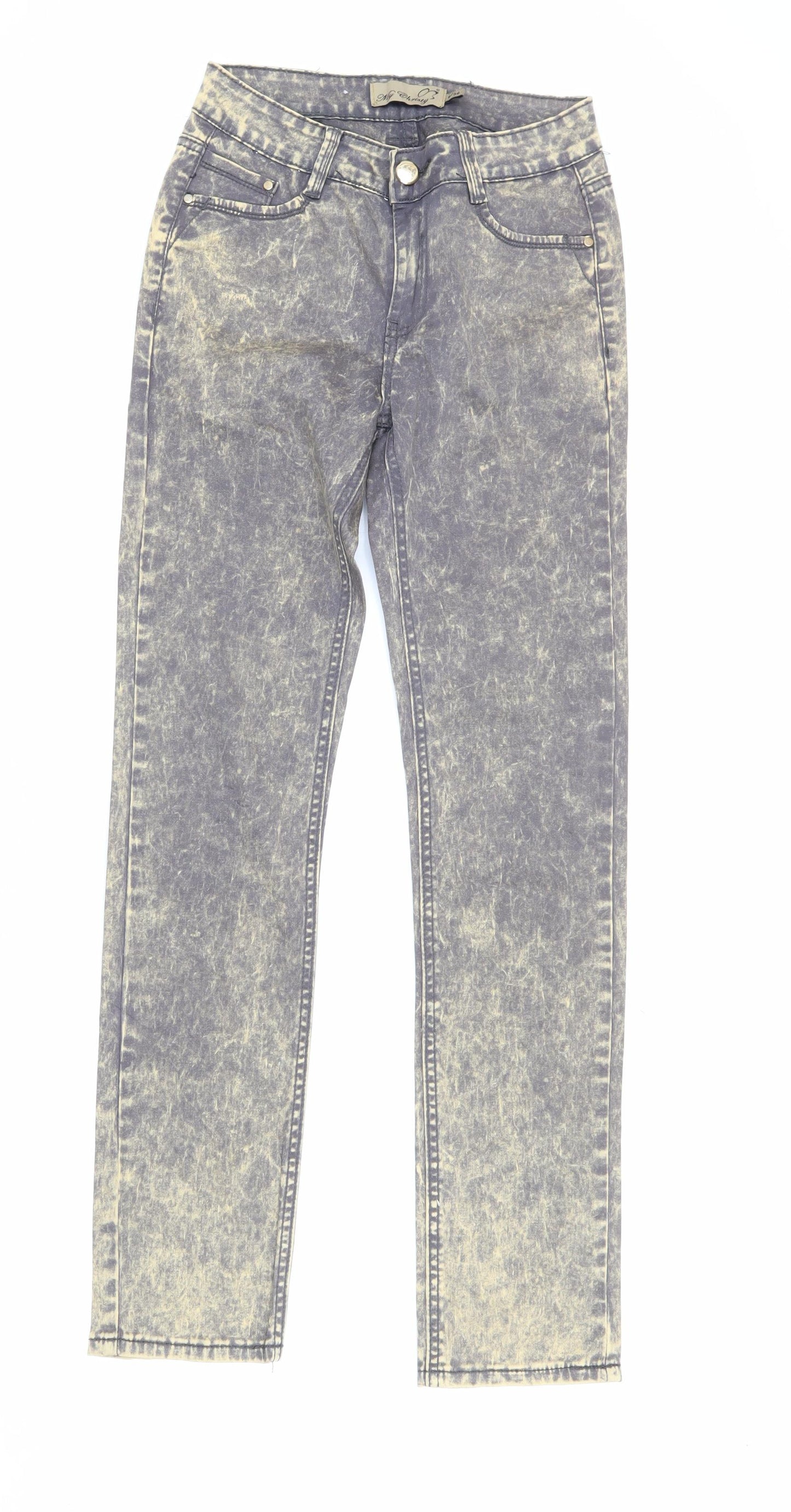 My Christy Women's Acid Wash Straight Jeans Blue