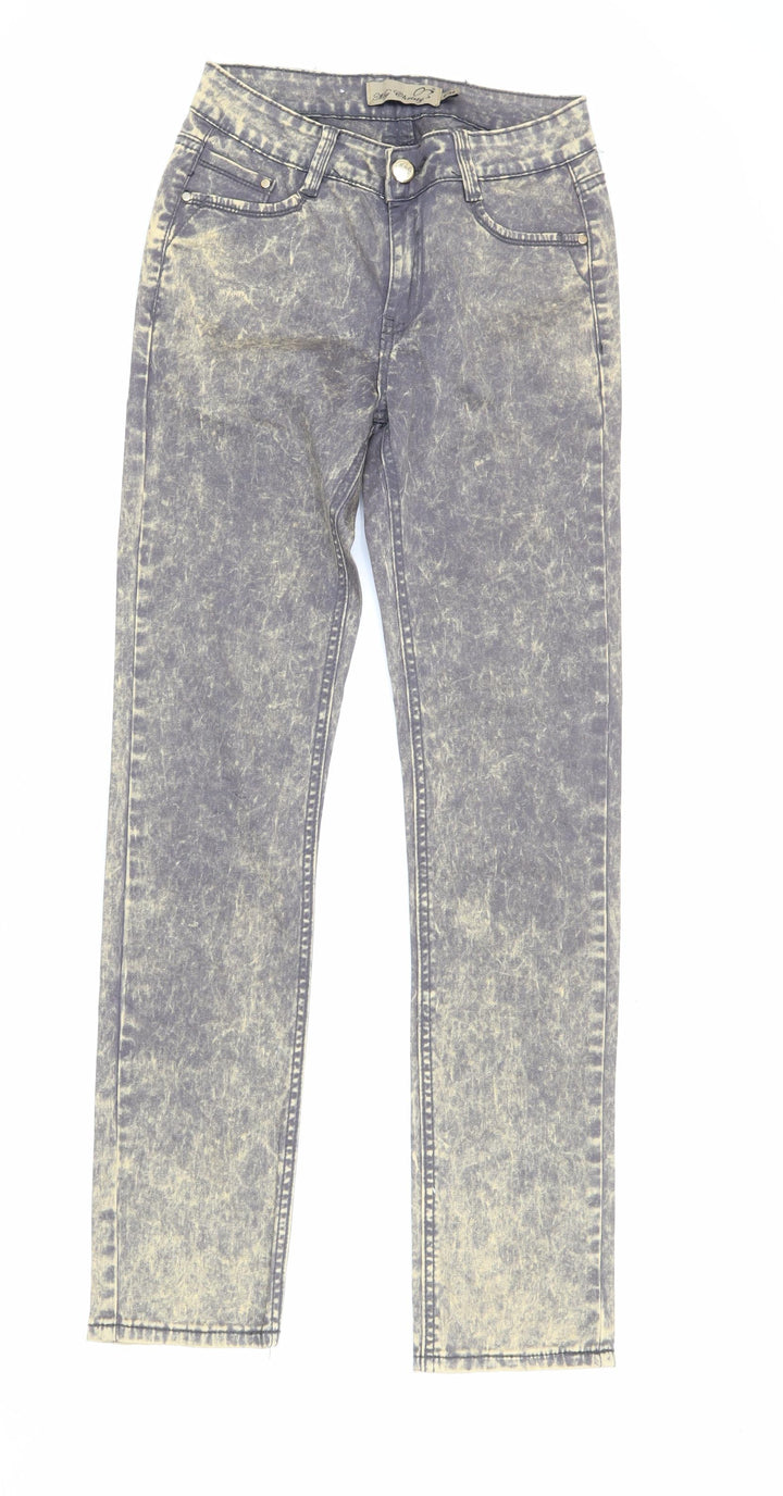 My Christy Women's Acid Wash Straight Jeans Blue