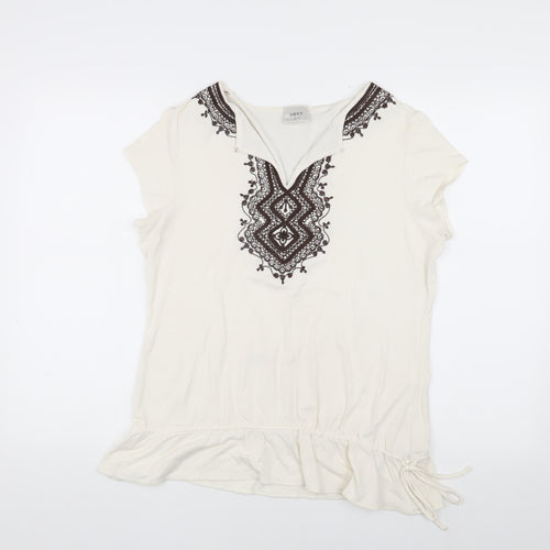 NEXT Women's Ivory Blouse UK 18, Embroidered Detail