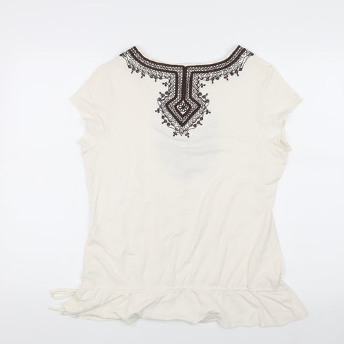 NEXT Women's Ivory Blouse UK 18, Embroidered Detail