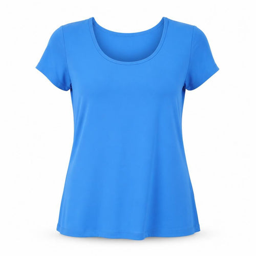 Nina Leonard Women's M Blue Scoop Neck T-Shirt