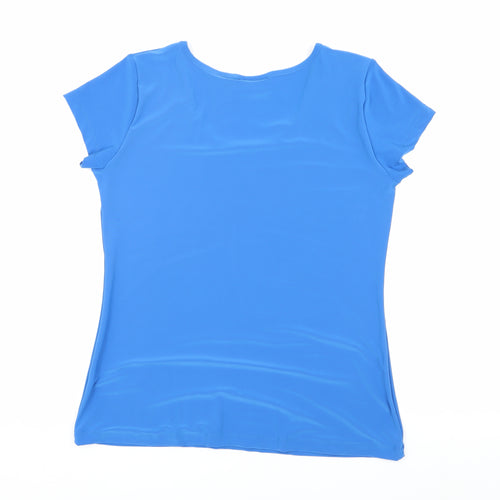 Nina Leonard Women's M Blue Scoop Neck T-Shirt
