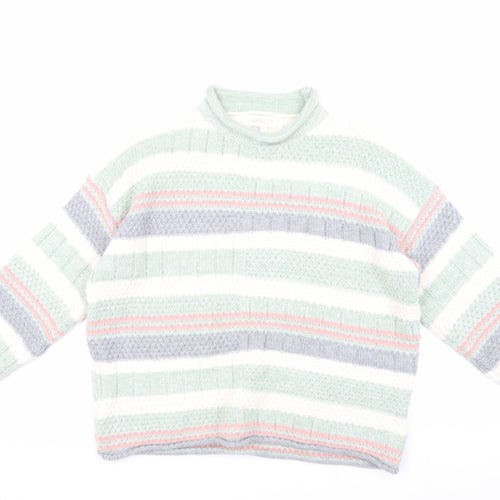 Apricot Women's Multicoloured L Striped Pullover Jumper