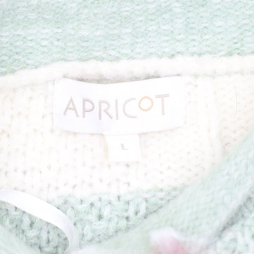 Apricot Women's Multicoloured L Striped Pullover Jumper