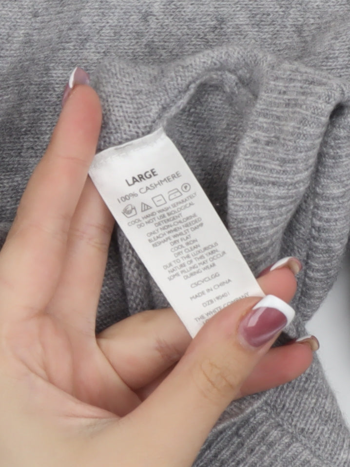 The White Company Women’s Grey Cashmere Pullover Jumper