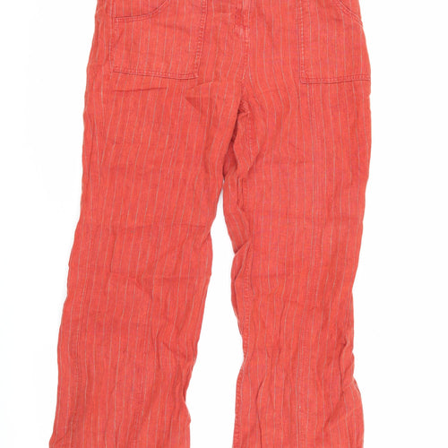 Marks and Spencer Women's Red Striped Trousers - Size 12