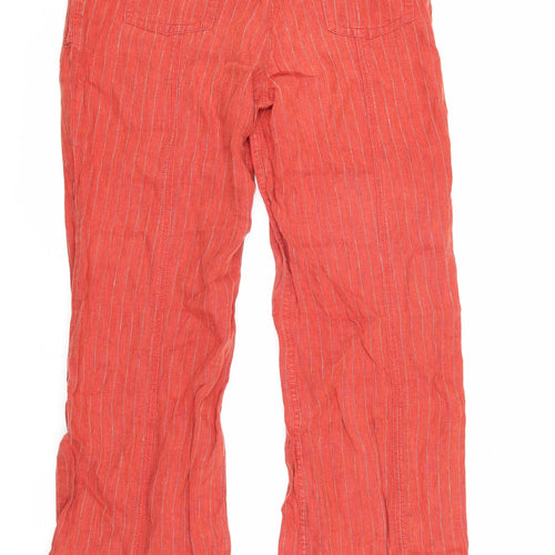 Marks and Spencer Women's Red Striped Trousers - Size 12