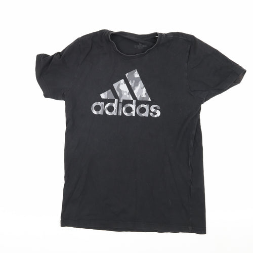 Adidas Men's Black Graphic Print T-Shirt M