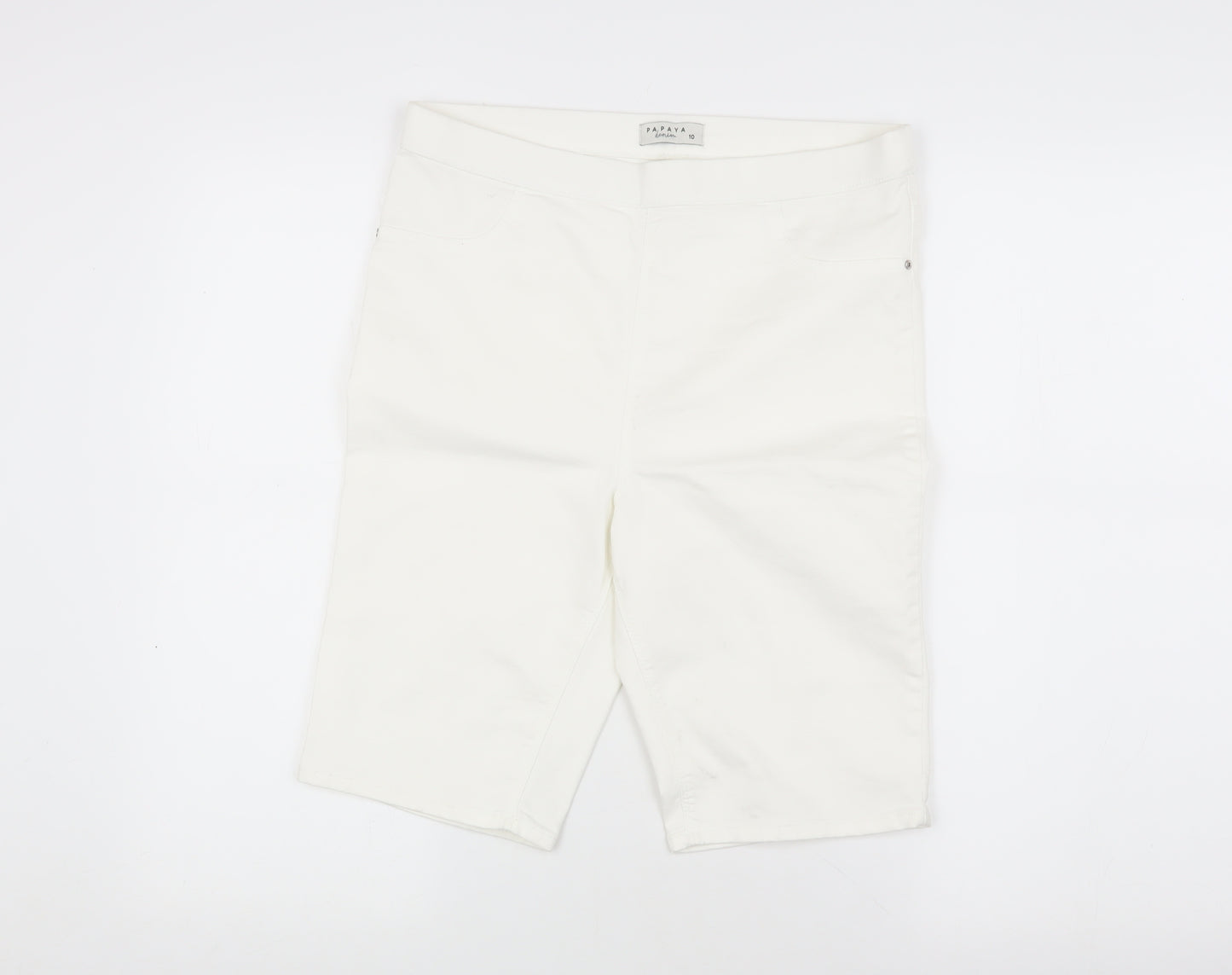 Papaya Women's White Bermuda Shorts Size 10