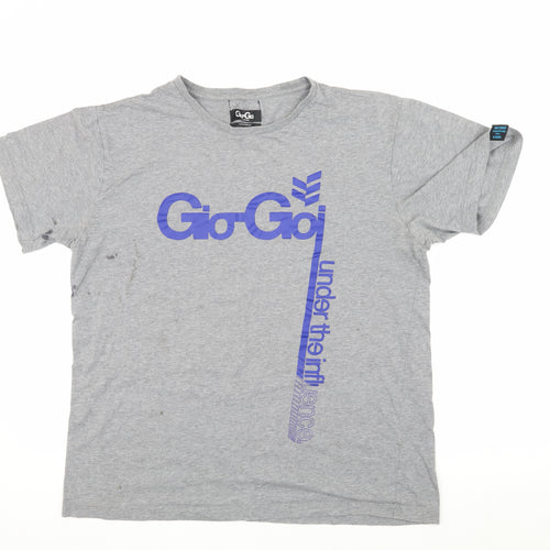 Gio Goi Men's Grey XL Graphic T-Shirt, Crew Neck