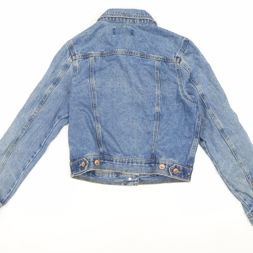 New Look Women's Blue Denim Cropped Jacket, Size 8, Casual