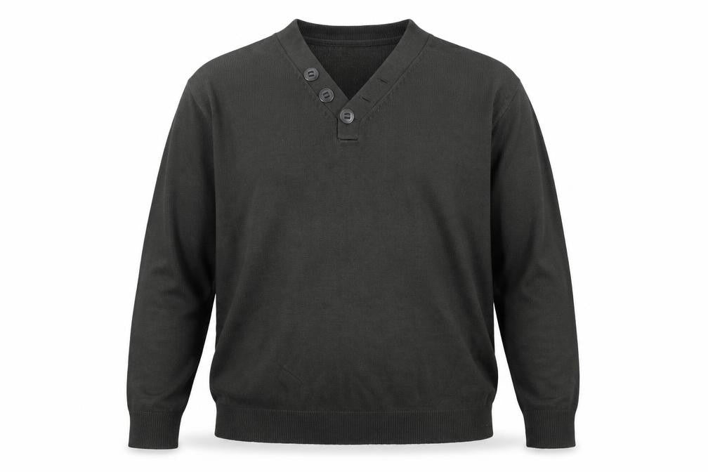 Front view of DUKE London Men's Black XL jumper