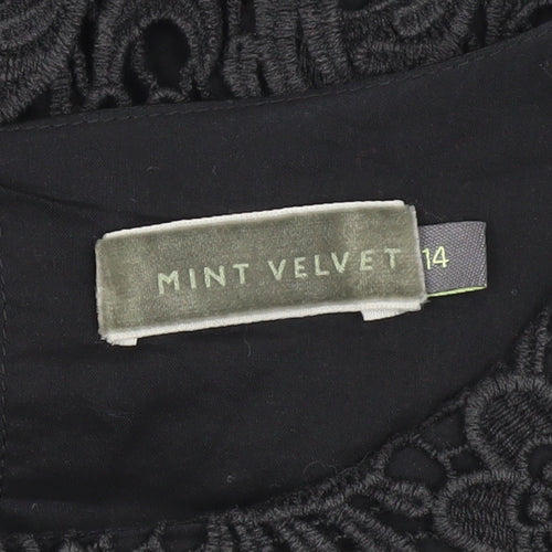 Mint Velvet Women's Black Floral Lace Shift Dress 14