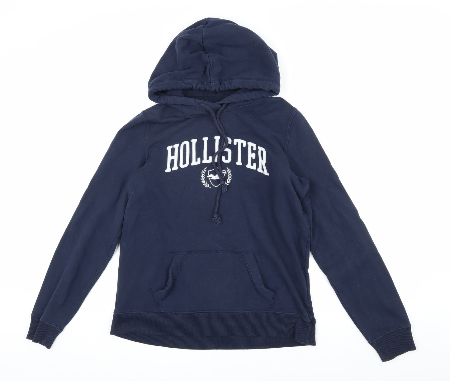 Hollister Men's Blue Pullover Hoodie M - Logo Graphic