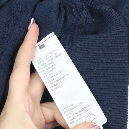 Hollister Men's Blue Pullover Hoodie M - Logo Graphic