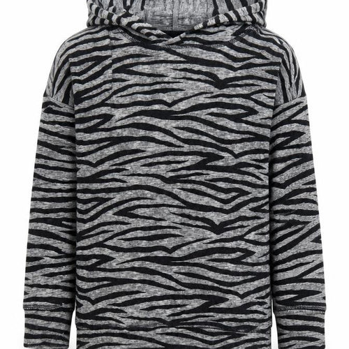 Next Girls Grey Zebra Print Hoodie - Size 5 Years