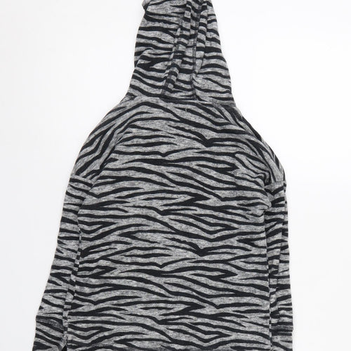 Next Girls Grey Zebra Print Hoodie - Size 5 Years