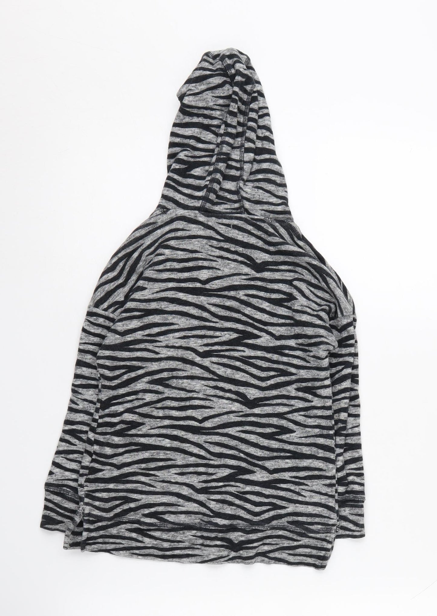Next Girls Grey Zebra Print Hoodie - Size 5 Years