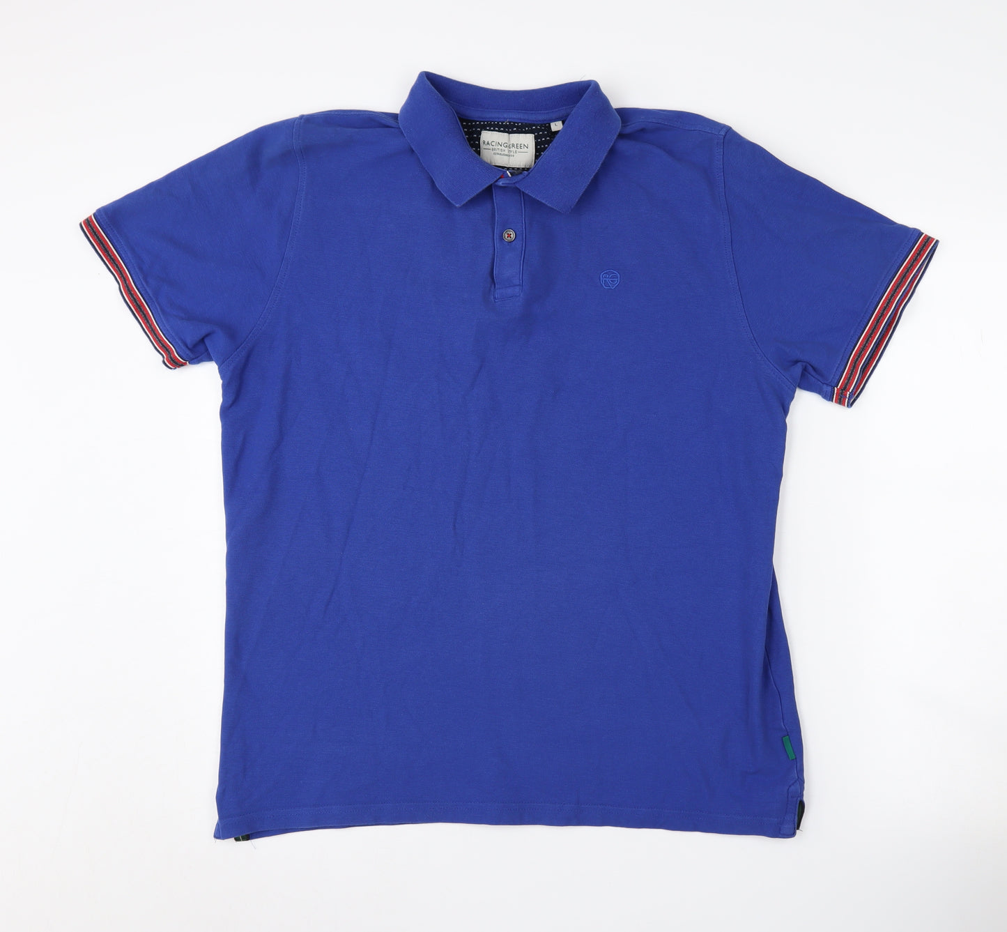 Racing Green Men's Blue Polo Shirt, Size L
