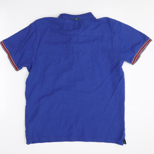 Racing Green Men's Blue Polo Shirt, Size L
