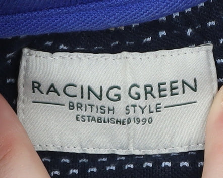 Racing Green Men's Blue Polo Shirt, Size L