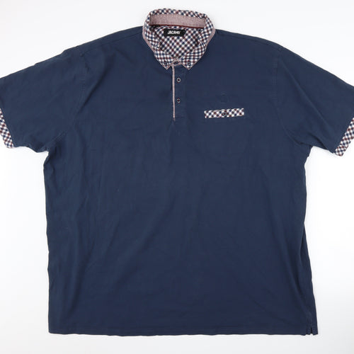 Jacamo Men's Blue 4XL Collared Polo Shirt