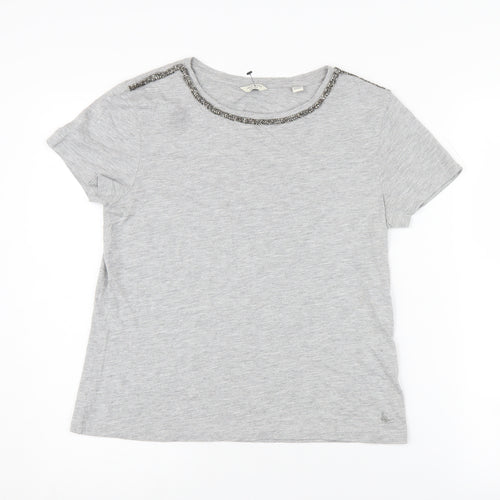Jack Wills Women's Grey Short Sleeve T-Shirt Size 10