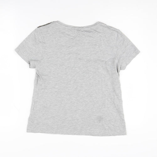 Jack Wills Women's Grey Short Sleeve T-Shirt Size 10