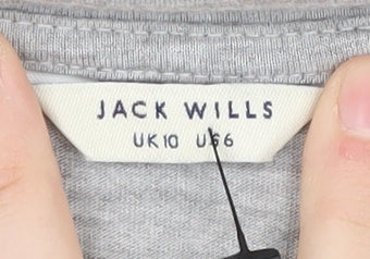 Jack Wills Women's Grey Short Sleeve T-Shirt Size 10
