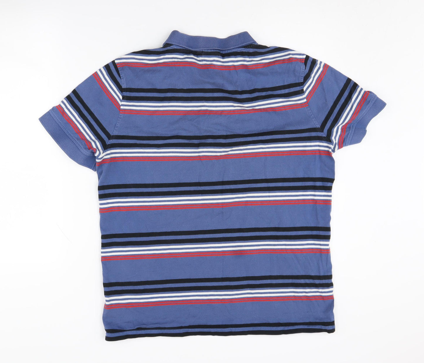 Animal Men's Blue Striped Polo Shirt Medium