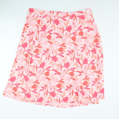 Marks and Spencer Women's Pink Floral A-Line Skirt