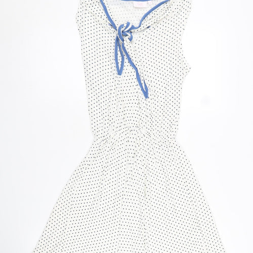 Next Women's White Polka Dot Shift Dress Size 12