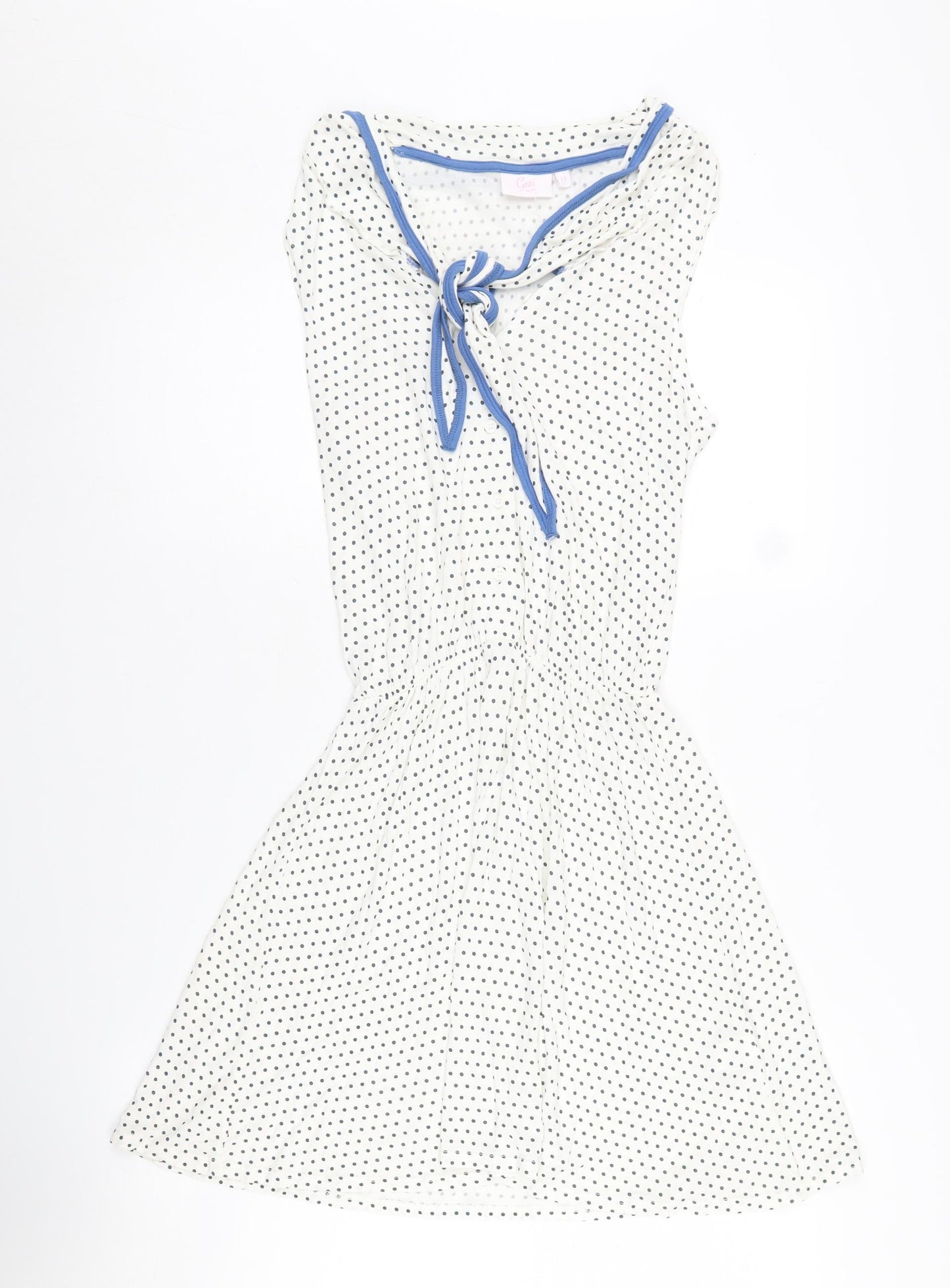 Next Women's White Polka Dot Shift Dress Size 12