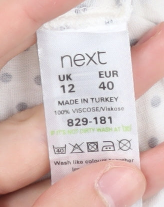 Next Women's White Polka Dot Shift Dress Size 12