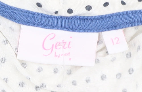 Next Women's White Polka Dot Shift Dress Size 12