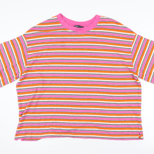 Marks and Spencer Women's Multicoloured Striped T-Shirt