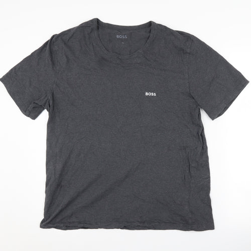 BOSS Men's XL Grey Cotton Crew Neck T-Shirt
