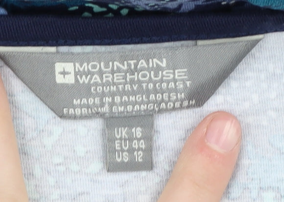 Mountain Warehouse Women's Blue Floral Shift Dress Size 16