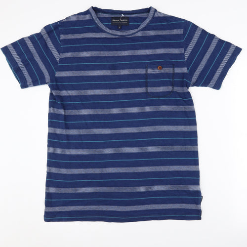 Shore Leave Men's Blue Striped Cotton T-Shirt Size S