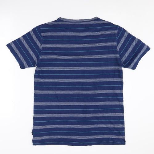 Shore Leave Men's Blue Striped Cotton T-Shirt Size S