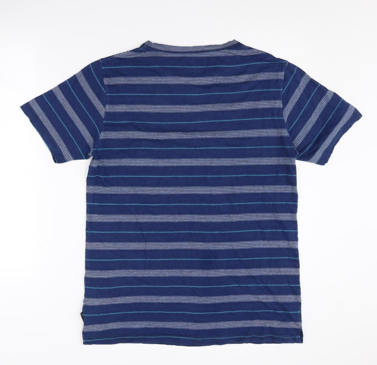 Shore Leave Men's Blue Striped Cotton T-Shirt Size S