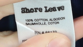 Shore Leave Men's Blue Striped Cotton T-Shirt Size S