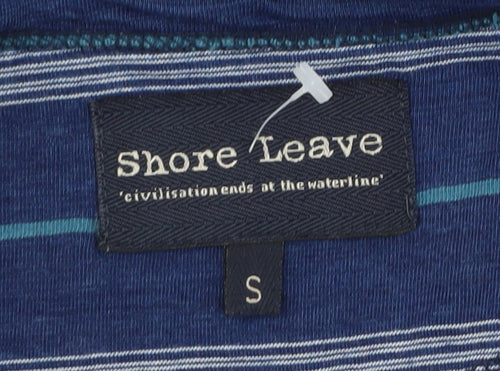 Shore Leave Men's Blue Striped Cotton T-Shirt Size S