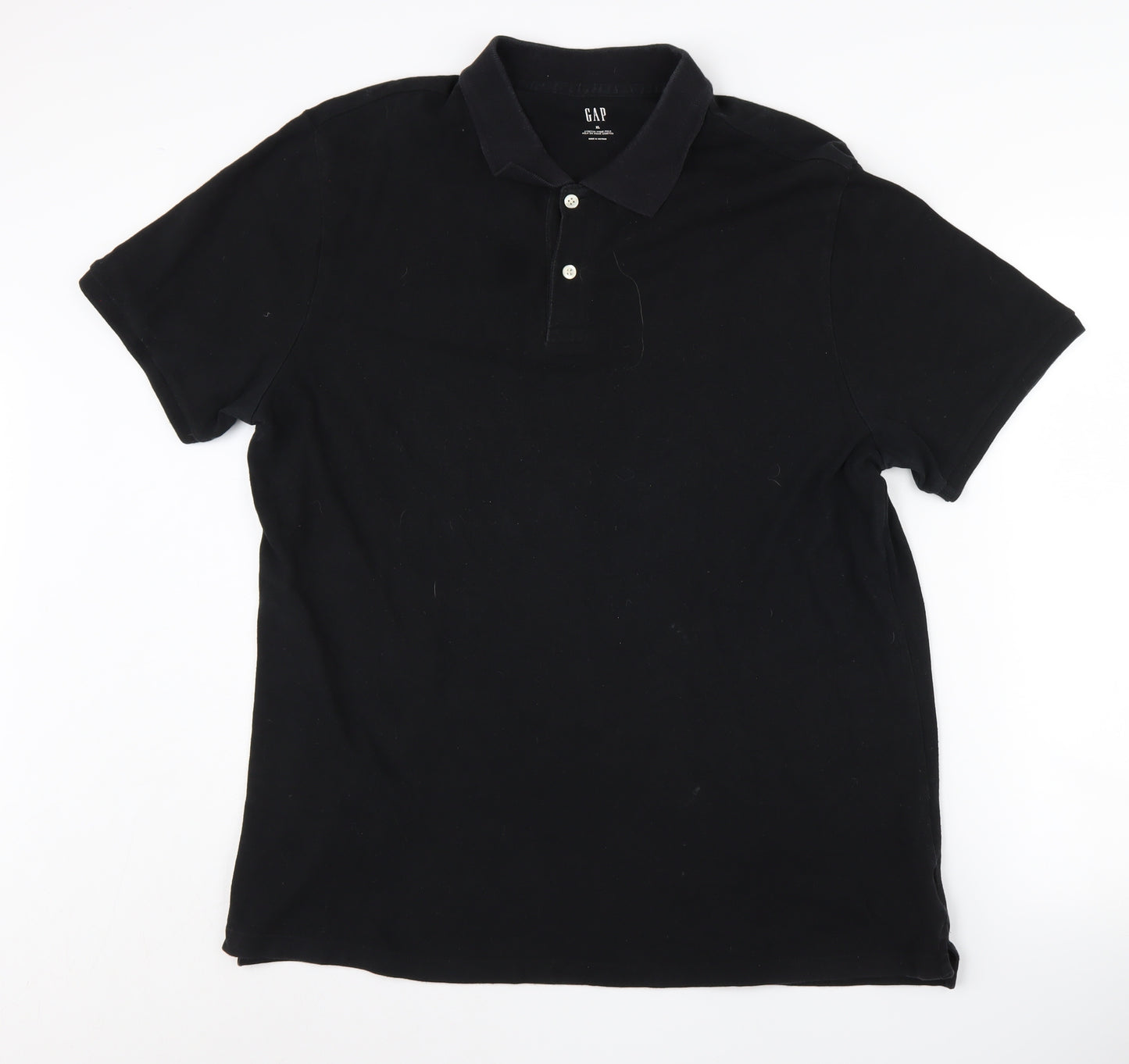 GAP Men's Black XL Stretch Pique Polo Shirt
