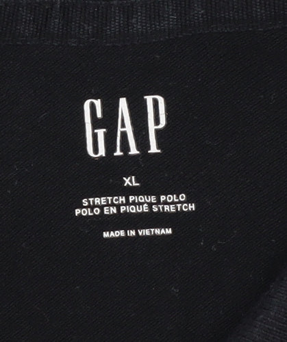GAP Men's Black XL Stretch Pique Polo Shirt