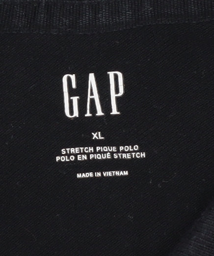 GAP Men's Black XL Stretch Pique Polo Shirt