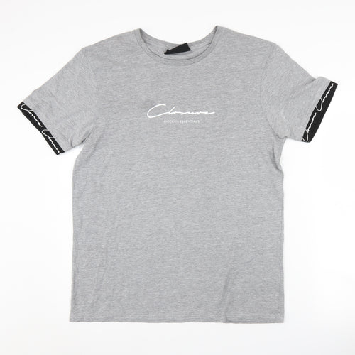 Closure London Men's Grey Short Sleeve Graphic T-Shirt L