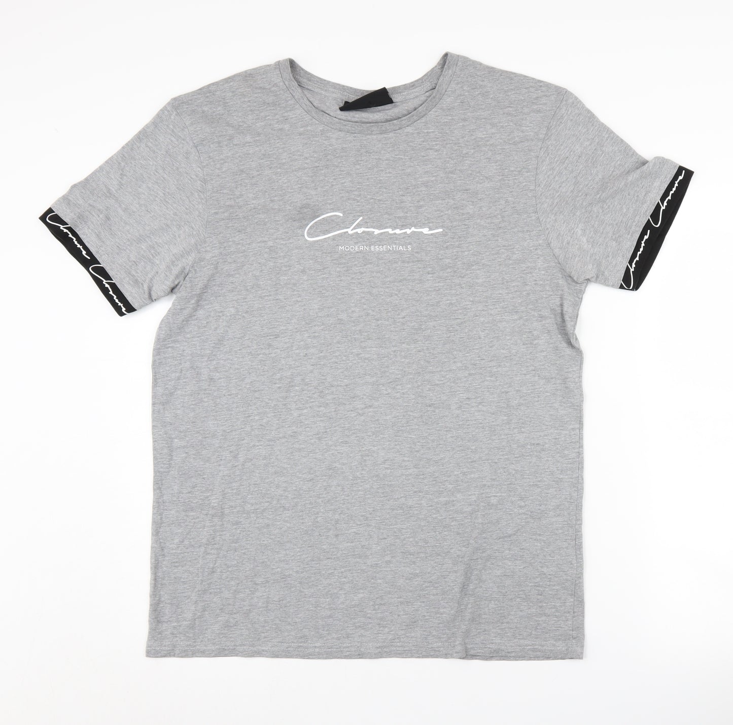 Closure London Men's Grey Short Sleeve Graphic T-Shirt L