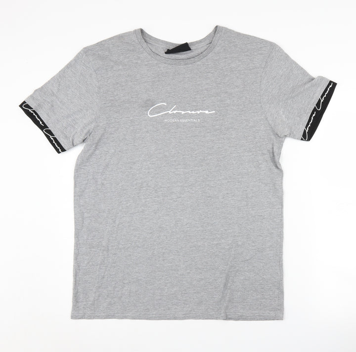 Closure London Men's Grey Short Sleeve Graphic T-Shirt L