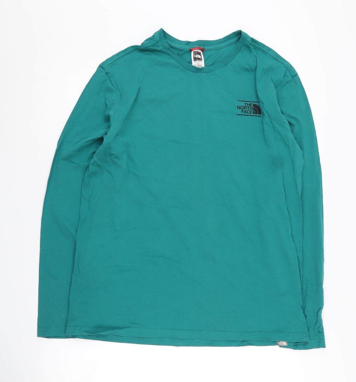 The North Face Men's Green Long Sleeve T-Shirt, Size L